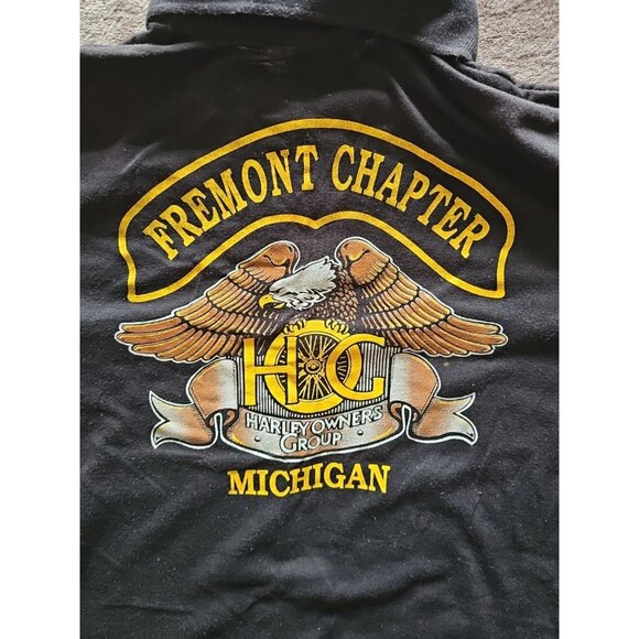 Harley Owners Group Fremont Chapter Polo Biker Shirt XL Black Crystal Springs - Picture 6 of 7